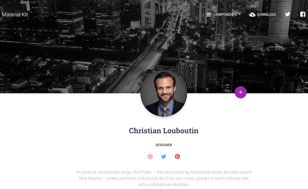 Bootstrap Profile Page