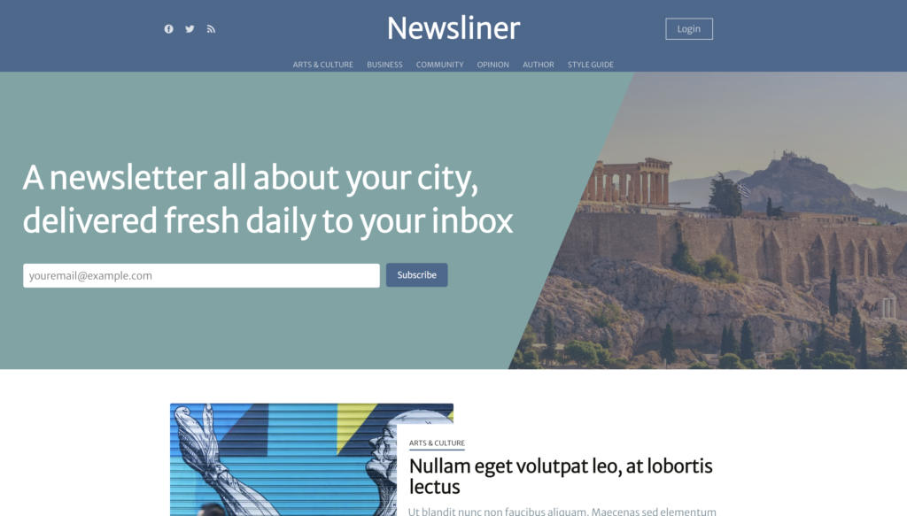 newsliner free ghost theme