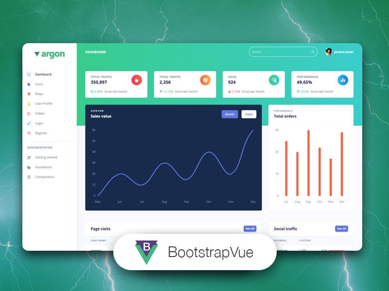 bootstrapvue argon dashboard free