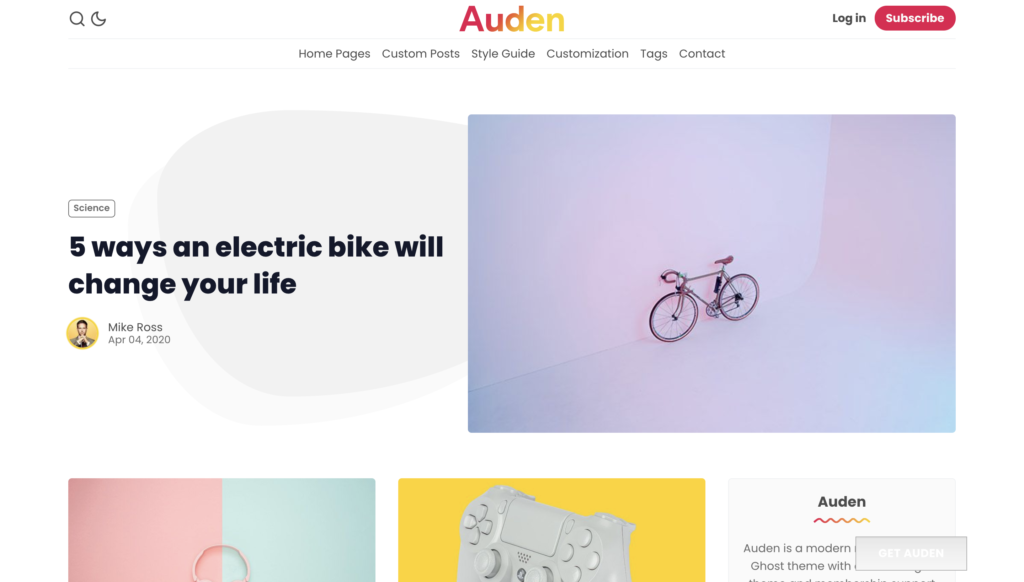 auden ghost theme