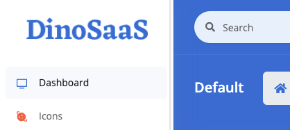 Dashboard with blue logo